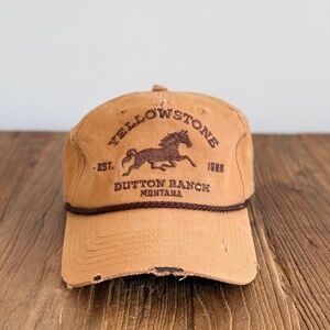 Custom distressed dad hat by LA artist, Yellowstone snapback cap, vintage look